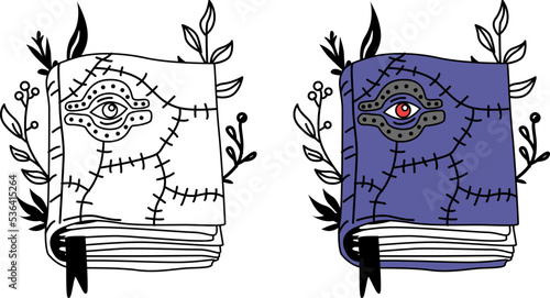 Halloween Spellbook vector - Halloween magical theme