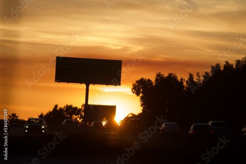 billboard at sunset