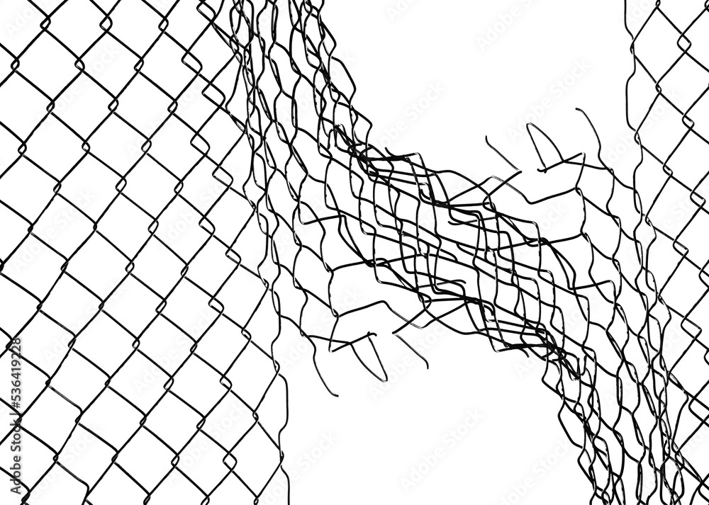 Wire fence or metal net on sunset background. isolated on white background. hole in net. Wire mesh fence, Rabitz net. illustration. Wire fence or metal net on sunset background. isolated on white background. hole in net. Wire mesh fence, Rabitz net. illustration.