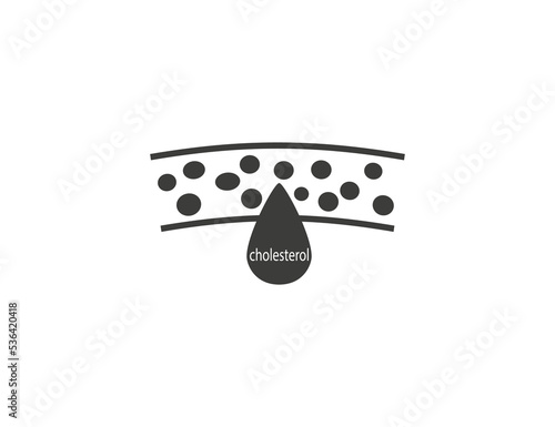 Blood, cholesterol, vessel icon. Vector illustration.