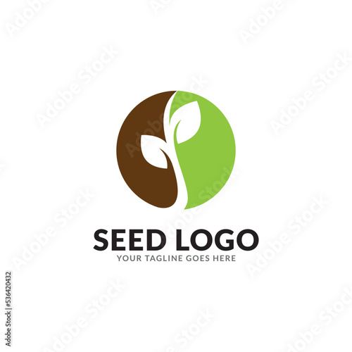 green seed logo type illustration.