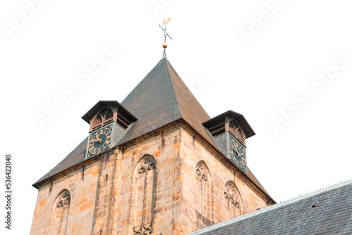 Historic Church tower of little village Delden in the Netherlands photo