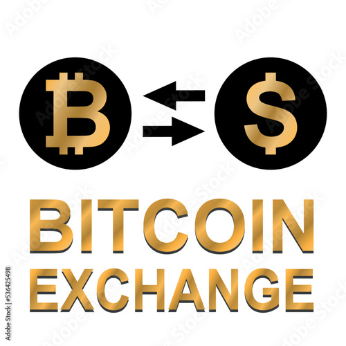 Bitcoin and dollar currency exchange. Exchange bitcoin with dollar. Cryptocurrency exchange concept future of cash. People buy and sell cryptocurrency or bitcoin with US dollar. Coin of currency