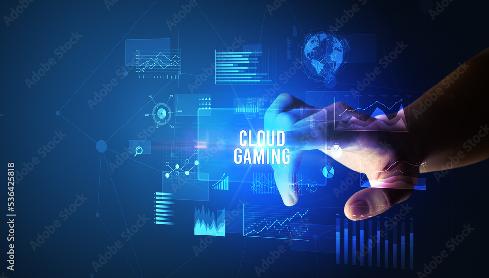 hand touching digital button, modern technology concept hand touching digital button, modern technology concept