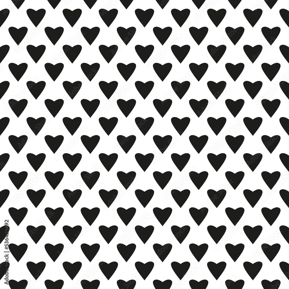 Hand drawn background with hearts. Seamless wallpaper on surface. Chaotic texture with many love signs. Lovely pattern. Line art. Print for banner, flyer or poster. Black and white illustration Hand drawn background with hearts. Seamless wallpaper on surface. Chaotic texture with many love signs. Lovely pattern. Line art. Print for banner, flyer or poster. Black and white illustration