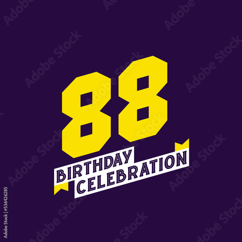88th Birthday Celebration vector design, 88 years birthday