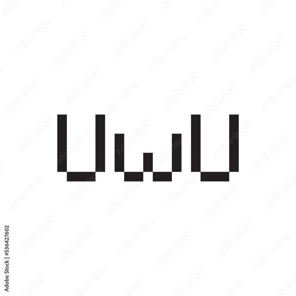 uwu emoji illustration, pixel art uwu emoji illustration, pixel art