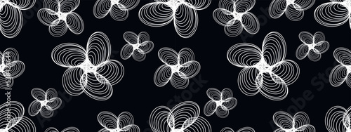 Abstract black and white floral background. Vector illustration for cards, banners, covers.

