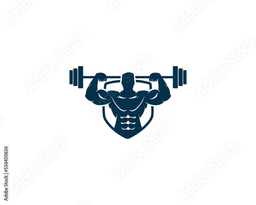 Bodybuilding and Fitness logo design template. Gym, body builder, Sport and fitness center Vector illustration.