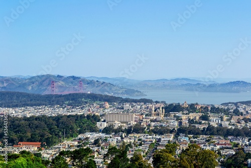 Downtown San Francisco city from Twin peaks.