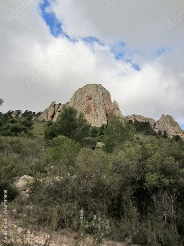 wild mountain peak Picachos de Cabrera Sax Alicante Spain