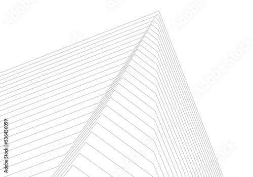 Abstract architectural shape 3d illustration