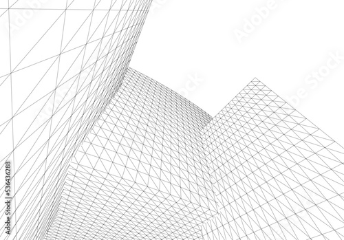 Abstract architectural shape 3d illustration
