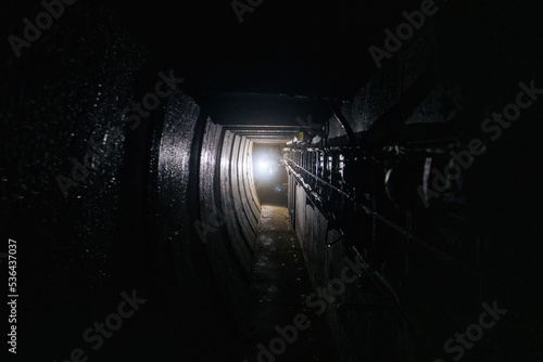 Electrical cables in the underground technical tunnel