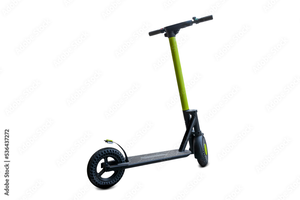 Kick city rider bike, urban electric scooter isolated on white b Kick city rider bike, urban electric scooter isolated on white b