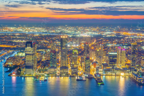 Cityscape of Jersey City skyline  from Manhattan NYC © f11photo