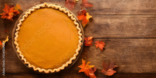 Cuadro en lienzo pumpkin pie on wooden table
