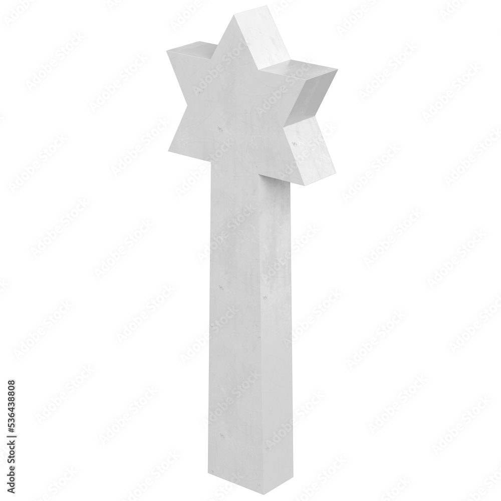 3d rendering illustration of a war memorial star of David 3d rendering illustration of a war memorial star of David