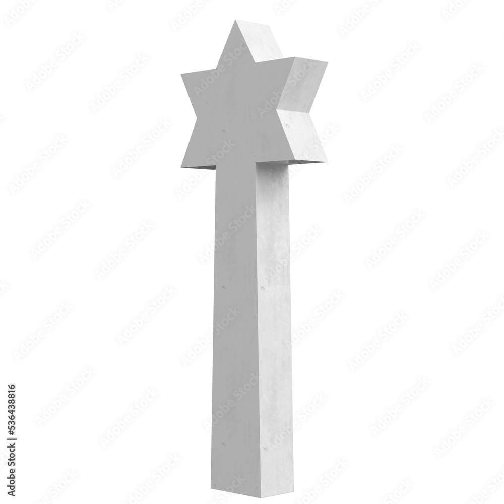 3d rendering illustration of a war memorial star of David 3d rendering illustration of a war memorial star of David