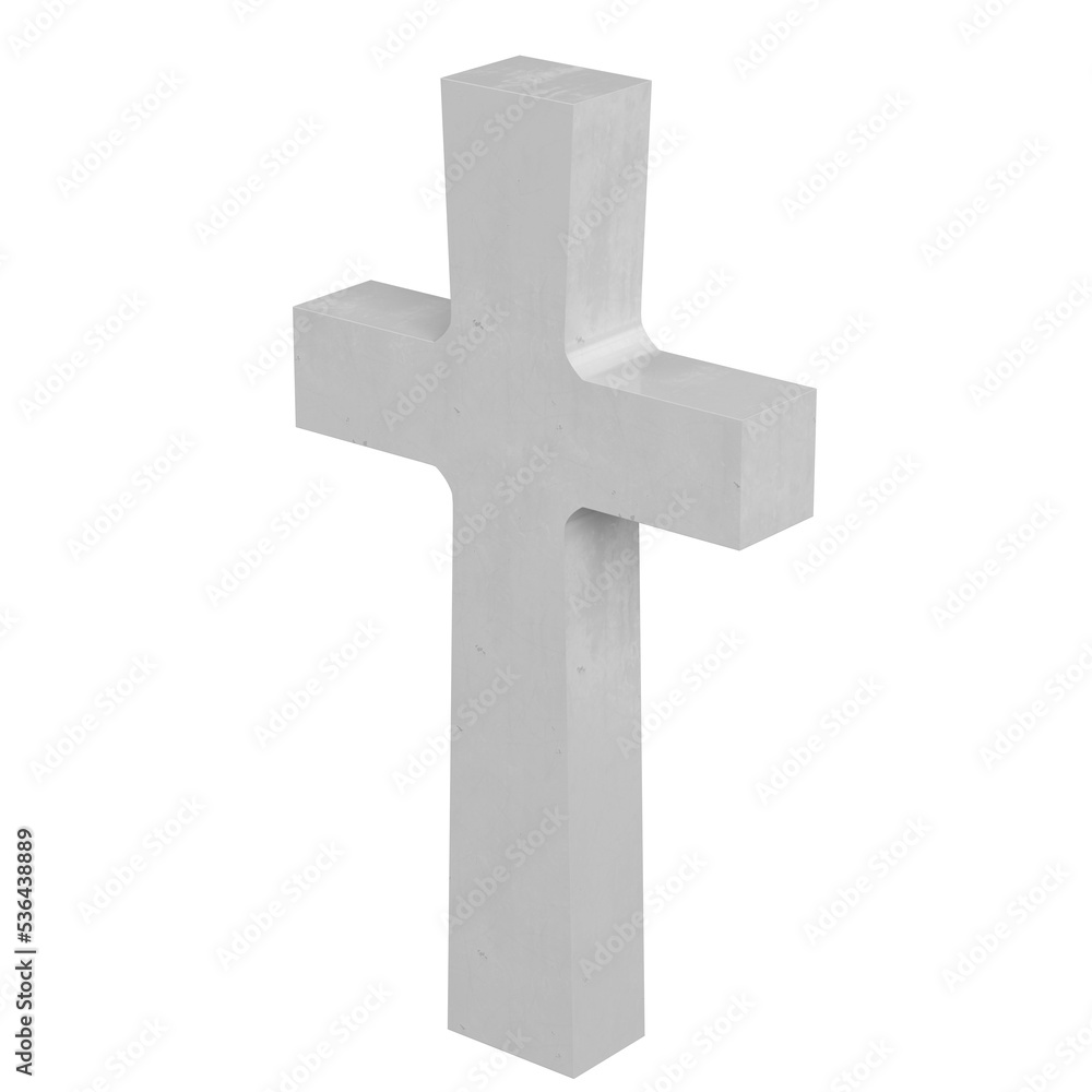 3d rendering illustration of a war memorial cross gravestone