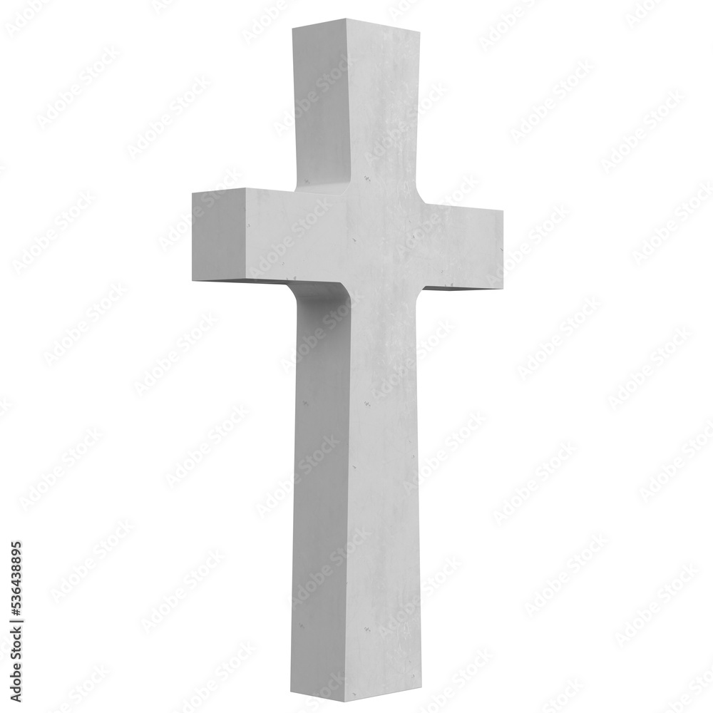 3d rendering illustration of a war memorial cross gravestone