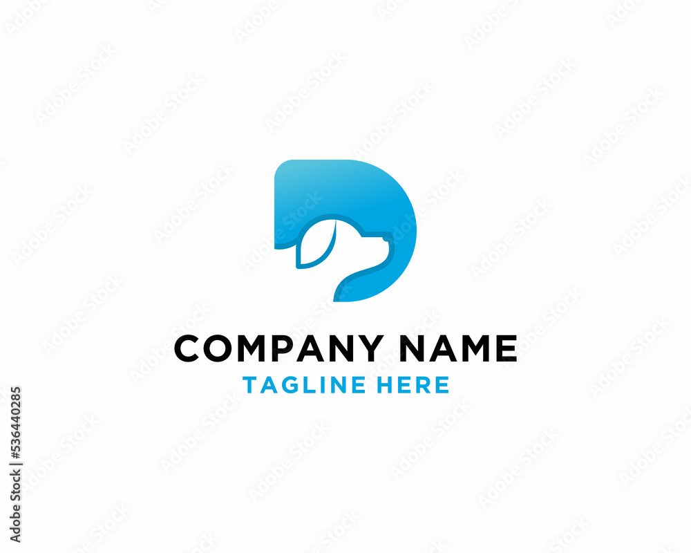 Dog in letter d logo icon vector design template Dog in letter d logo icon vector design template