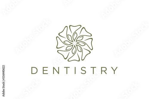 Dental care logo design rounded shape colorful children's clinic kids family medical dentistry