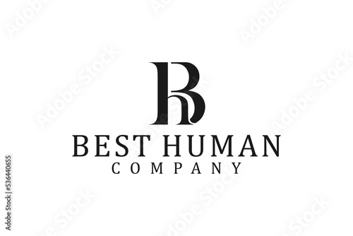 B H letter initial logo design mature modern company identity luxury icon symbol
