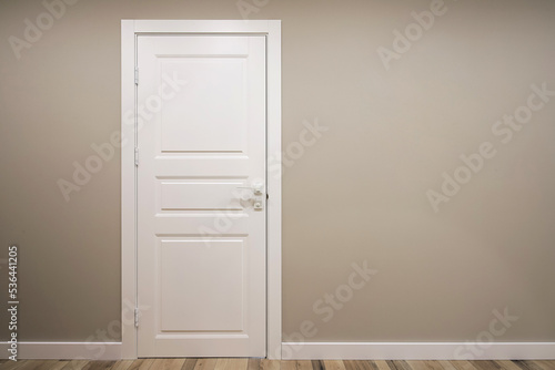 White interior door in the modern interior photo