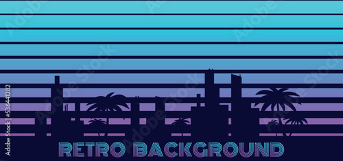 urban retro background in 80s style. vector illustration