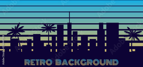 urban retro background in 80s style. vector illustration