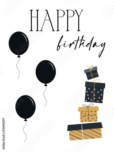 happy card with balloons