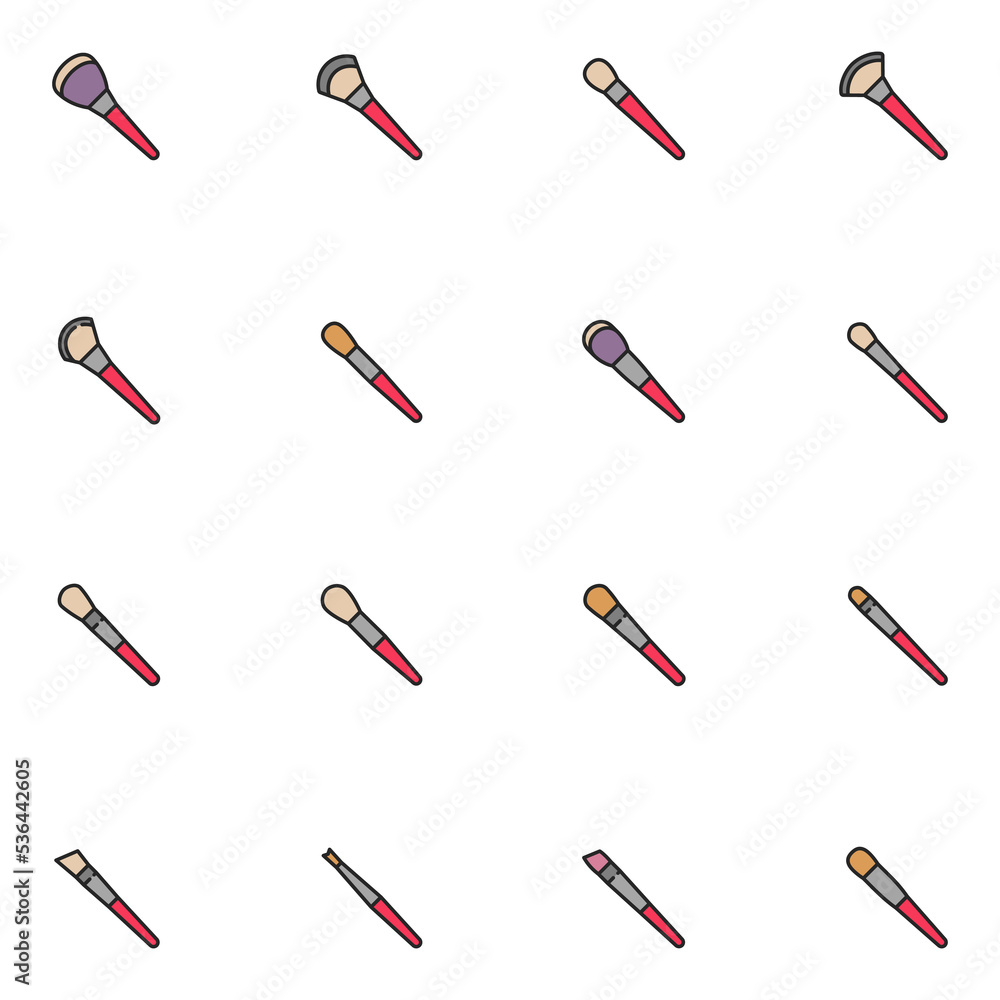 Brush Filled Line Icon Set Vector Brush Filled Line Icon Set Vector
