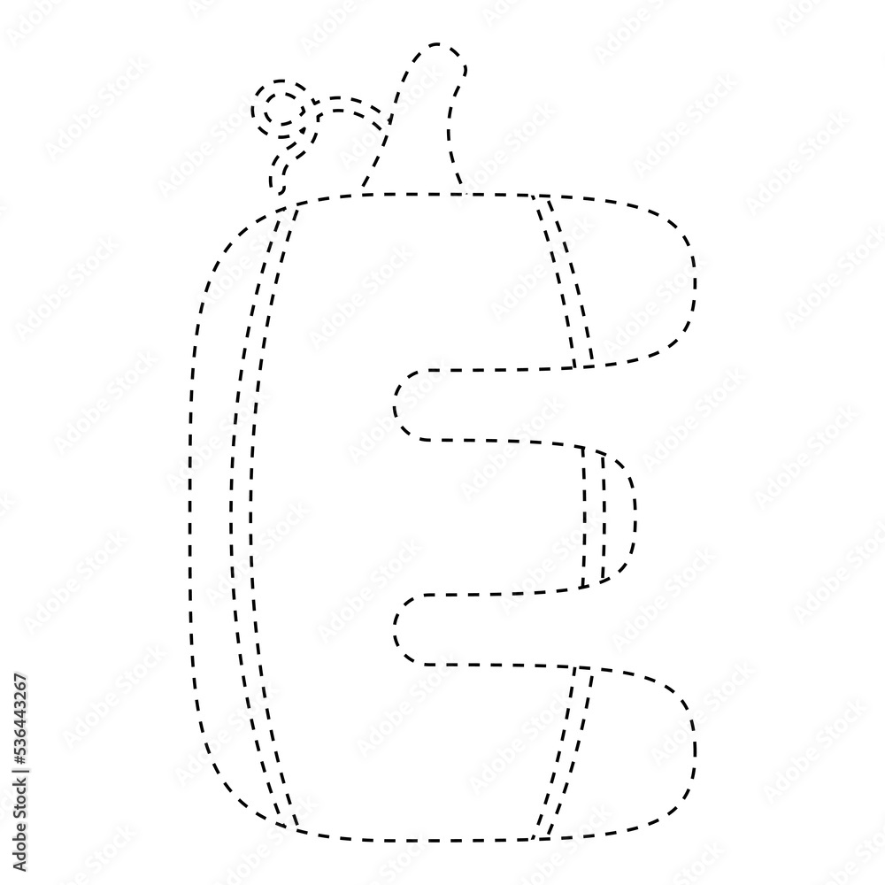 Letter E tracing worksheet for kids Letter E tracing worksheet for kids