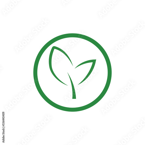 Logos of green Tree leaf ecology nature element vector