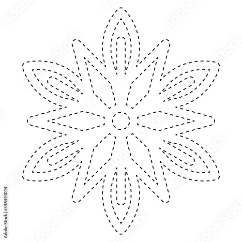 Snowflake tracing worksheet for kids