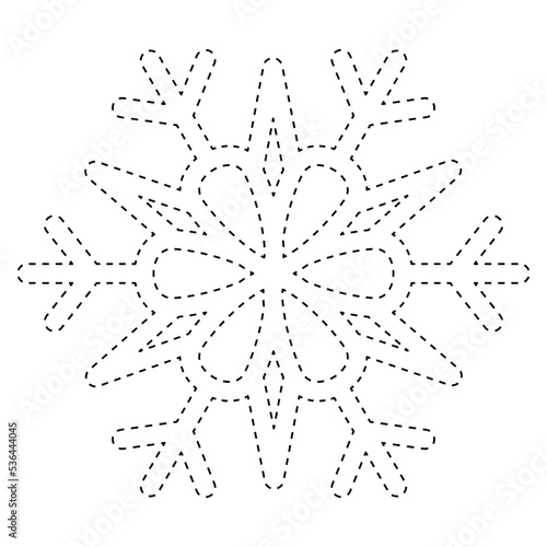 Snowflake tracing worksheet for kids