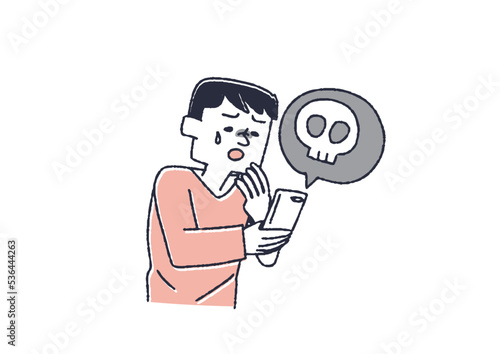 悪意のあるコメントやフェイクニュースを見てしまった男性　インターネットでの犯罪や誹謗中傷