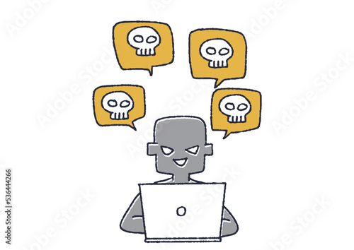 悪意のある書き込みをする人物　インターネットでの犯罪や誹謗中傷