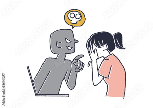 心無いコメントで女性を傷つける人物　インターネットでの犯罪や誹謗中傷