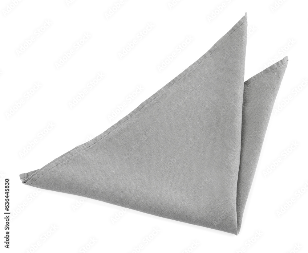 Naklejka premium One grey kitchen napkin isolated on white, top view