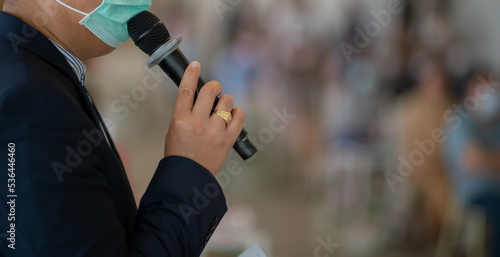 microphone on stage, speaker, conference