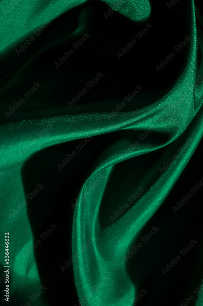 Obraz premium soft focus of green fabric texture background, abstract, closeup texture of cloth