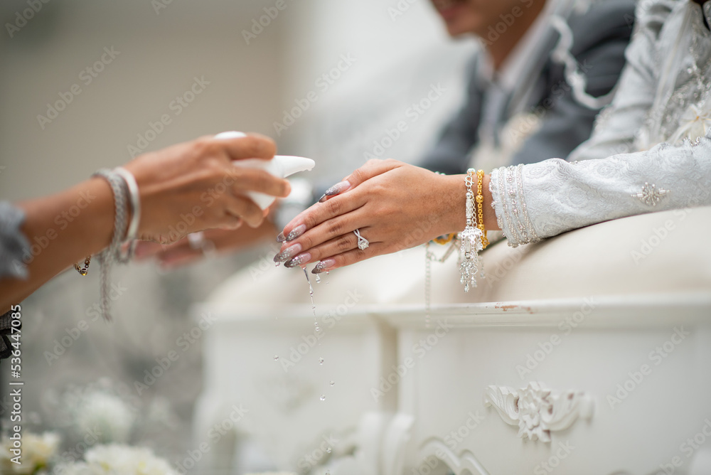 Fototapeta premium Water Pouring, Thai Traditional Ceremony, Engagement