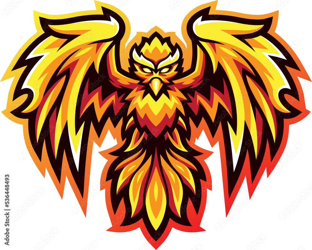 Gold Phoenix mascot Stock Illustration | Adobe Stock