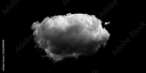 White clouds isolated on black background