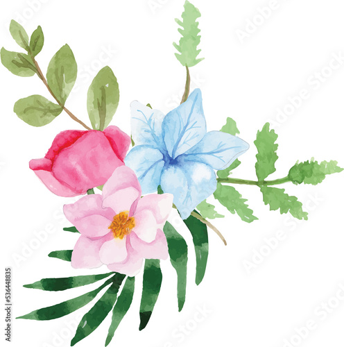 Fototapeta Naklejka Na Ścianę i Meble -  Simple Flower Watercolor