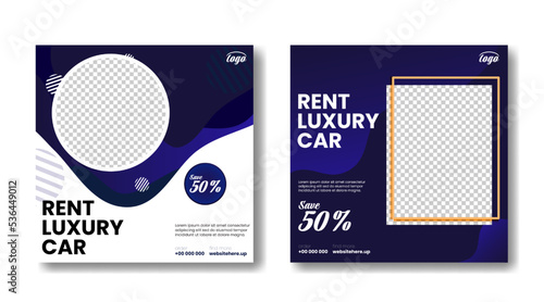 Automotive car rental banner for social media post template