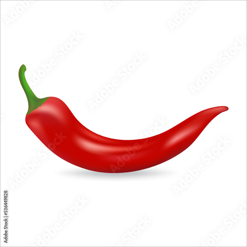 red hot chili peppers. Realistic chili pepper isolated on white background. Vector 3d Red Chili spice pepper vector icon illustration. Chili Clipping Path. EPS 10
