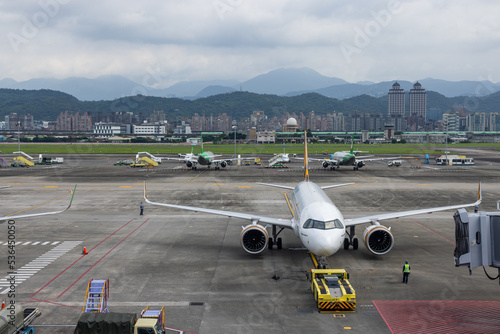 Songshan Airport in Taipei city